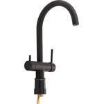 Смеситель для кухни Qtap Zdenek QTKUC92102UB (черный, на две воды), фото 