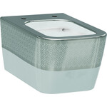 Безобідковий підвісний унітаз Idevit Halley 3204-2616-1201 (білий/декор срібло), фото 