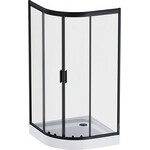 Душевая кабина 100x100 см Am.Pm Gem 1/4 Round W90UG-401-100BT (без поддона, стекло прозрачное, профиль черный матовый), Доступные размеры: 100 x 100, Цвет производителя: черный матовый, фото 