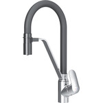 Смеситель для кухни Am.Pm Like F8007802 (черный матовый/хром, с гибким изливои и подключением питьевой воды), Цвет производителя: хром, фото 