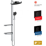 Душевая система Hansgrohe Rainfinity Showerpipe 360 Chrome 26842000 (без смесителя, с двумя полочками), Цвет производителя: хром, фото 