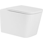 Безободковый подвесной унитаз Qtap Tern Ultra Quiet QT17332303AW (воронкообразный, с сиденьем), фото 