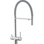 Смеситель для кухни Kroner KRP Edelstahl Klassisch ESG03815GRA (нержавейка/серый, c гибким изливом и подключением питьевой воды), Цвет производителя: нержавейка, серый, фото 