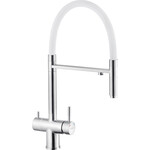 Смеситель для кухни Kroner KRP Edelstahl Klassisch ESG03815WHI (нержавейка/белый, c подключением питьевой воды), Цвет производителя: нержавейка, белый, фото 