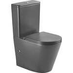 Безободковый унитаз-компакт Imprese Vltava Black Matt Rimless с06509610 (черный матовый, воронкообразный, с сиденьем), фото 