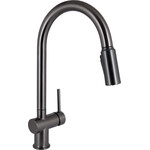 Смеситель для кухни Qtap Rozcesti Gunmetal Black QTROZ366GMB45939 (черный металлик, с выдвижной лейкой и подключением питьевой воды), Цвет производителя: черный металлик, фото 