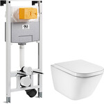 Комплект унитаз с инсталляцией 2 в 1: подвесной унитаз с сиденьем Roca Gap A34H47C000 + инсталляция Oli 120 Plus 099949, фото 