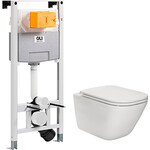 Комплект унитаз с инсталляцией 2 в 1: подвесной унитаз с сиденьем Roca Gap A34H470000 + инсталляция Oli 120 Plus 099949, фото 