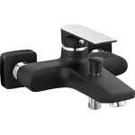 Змішувач для ванни Ferro Algeo Square Black Matt/Chrome BAQ1BLC (чорний матовий/хром), фото 