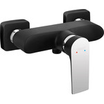 Смеситель для душа Ferro Algeo Square Black Matt/Chrome BAQ7BLC (черный матовый/хром), фото 