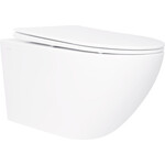 Безободковый подвесной унитаз Qtap Jay QT07335176W (с сиденьем), фото 