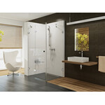 Душова кабіна Ravak Brilliant BSDPS-100x80L+BSDPS-L100 (0ULA4A00Z1SET, 100х80 см, скло прозоре, петлі хром, ліва), Доступні розміри: 100 x 80 L, фото 