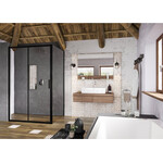 Душевая кабина Ravak Blix Slim BLSDP2-110+BLSPS-80 (X0PMD0300Z1SET110BLSPS80, 110x80 см, стекло прозрачное, профиль черный), Доступные размеры: 110 x 80, Цвет производителя: прозрачное стекло, отделка черная, фото 
