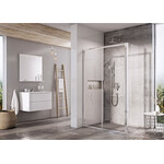 Душова кабіна Ravak Blix Slim BLSDP2-110+BLSPS-80 (X0PMD0C00Z1SET110BLSPS80, 110x80 см, скло прозоре, профіль хром), Доступні розміри: 110 x 80, Колір виробника: прозоре скло, обробка хром, фото 