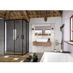 Душова кабіна Ravak Blix Slim BLSRV2K-100+BLSRV2K-100 (X1XMA0300Z1SET100100, 100x100 см, скло прозоре, профіль чорний), Доступні розміри: 100 x 100, Колір виробника: прозоре скло, обробка чорна, фото 