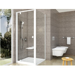 Душевая кабина Ravak Pivot PDOP1-80+PPS-100 (03G40101Z1SET80PPS100, 80х100 см, стекло прозрачное, профиль белый), Доступные размеры: 80 x 100, Цвет производителя: прозрачное стекло, отделка белая, фото 