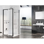 Душевая кабина Ravak Pivot PDOP2-100+PPS-80 (03GA0300Z1SET100PPS80, 100х80 см, стекло прозрачное, профиль черный), Доступные размеры: 100 x 80, Цвет производителя: прозрачное стекло, отделка черная, фото 