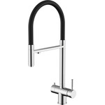 Смеситель для кухни Perla Oceli PSS5101 (хром/черный матовый, с гибким изливом и подключением питьевой воды), фото 