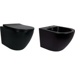 Біде підвісне Qtap Robin QT1355046FMB (чорне матове), фото , изображение 2