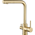 Змішувач для кухні VBI Gemini Gold VBI-055001GL (золото, з підключенням питної води), Колір виробника: золото, фото 