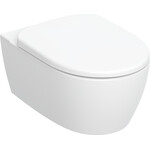 Безобідковий підвісний унітаз Geberit Smyle Round Rimfree 503.226.01.1 (воронкоподібний, з сидінням), фото 