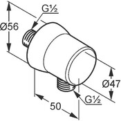 Подключение для душевого шланга Kludi Sirena 6306005-00, фото 2