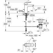 Смеситель с донным клапаном Grohe Bau Edge 23758000, фото 2