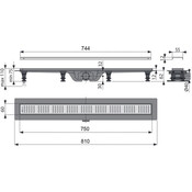 Душовий канал із фланцем Alcaplast Simple APZ10-750M, фото , изображение 2