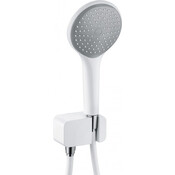 Лейка для душа Kludi Fizz 6787091-00 (белая, однорежимная, с шлангом и держателем), фото 