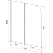 Ширина для ванни 120 см Eger 599-121W, фото , изображение 3