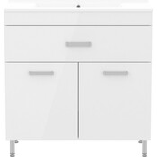 Тумба с раковиной RJ Velum RJ82800 (81.5 см, белая глянцевая, напольная), фото 2