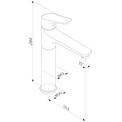 Змішувач для умивальника високий RedBlu Origin Bit 770250300 (чорний), фото , изображение 6