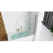 Штора на ванну Rea Elegant Gold 70 REA-W5600 (70x140 см, прозоре скло, профіль золотий), фото , изображение 2