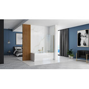 Штора на ванну Rea Elegant Gold 80 REA-W5601 (80x140 см, прозоре скло, профіль золотий), фото , изображение 4