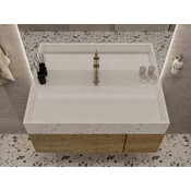 Раковина Miraggio Mares 1000 Miramarble 0000212 (99x42 см), Доступные размеры: 99 x 42, Цвет производителя: белый глянец, Технология производства: Miramarble, фото 4