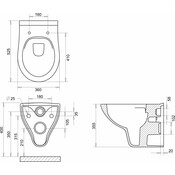 Безобідковий підвісний унітаз Imprese Netka Rimless C065048 (з сидінням мікроліфт), фото , изображение 3