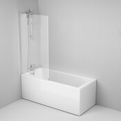 Штора на ванну Am.Pm Gem WU90BS-080-140CT (80x140 см, скло прозоре, профіль хром), Колір виробника: прозоре скло, обробка хром, фото , изображение 2
