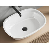 Раковина Miraggio Santorini Miramarble 0001759 (60x41 см, чаша), Цвет производителя: белый глянец, Технология производства: Miramarble, фото 2
