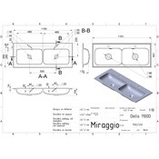 Двойная раковина Miraggio Della 1100-2 Mirasoft 0001075 (110x45 см, белая матовая), Доступные размеры: 110 x 45 (2), Цвет производителя: белый матовый, Технология производства: Mirasoft Technology, фото 4