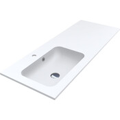 Раковина-столешница Miraggio Della 1200 L Miramarble Matt 0000913 (120x45 см, белая матовая, с крылом), Доступные размеры: 120 x 45 L, Цвет производителя: белый матовый, Технология производства: Miramarble Matt, фото 
