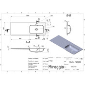 Раковина-столешница Miraggio Della 1200 R Miramarble Matt 0000914 (120x45 см, белая матовая, с крылом), Доступные размеры: 120 x 45 R, Цвет производителя: белый матовый, Технология производства: Miramarble Matt, фото 4
