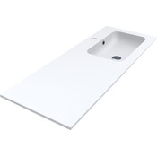 Раковина-столешница Miraggio Della 1200 R Miramarble Matt 0000914 (120x45 см, белая матовая, с крылом), Доступные размеры: 120 x 45 R, Цвет производителя: белый матовый, Технология производства: Miramarble Matt, фото 