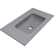 Раковина Miraggio Della 800 Mirastone gray 0000943 (80x45 см, серая матовая, с крылом), Доступные размеры: 80 x 45, Цвет производителя: серый, Технология производства: Mirastone, фото 
