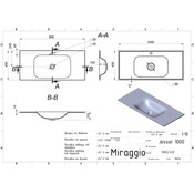 Раковина Miraggio Jessel 1000 Mirasoft 0001092 (100x45 см, белая матовая, с крылом), Доступные размеры: 100 x 45, Цвет производителя: белый матовый, Технология производства: Mirasoft Technology, фото 4
