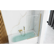 Штора на ванну Rea Elegant Brushed Gold REA-W6600 (70x140 см, прозоре скло, профіль брашоване золото), фото , изображение 2