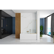 Штора на ванну Rea Elegant Brushed Gold REA-W6600 (70x140 см, прозоре скло, профіль брашоване золото), фото , изображение 3