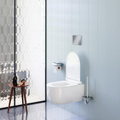 Безобідковий підвісний унітаз Damixa Scandinavian Pure FlashClean DX36C1701SC (з сидінням), фото , изображение 4