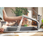 Смеситель для кухни Hansgrohe Zesis M33 Eco pull-out spray Chrome 74810000 (с выдвижной лейкой), фото 2