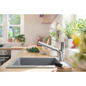 Смеситель для кухни Hansgrohe Zesis M33 Eco pull-out spray Chrome 74810000 (с выдвижной лейкой), фото 4