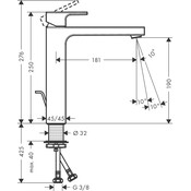 Змішувач для умивальника Hansgrohe Vernis Shape Matt Black 71562670 (чорний матовий, високий, з донним клапаном), фото , изображение 2